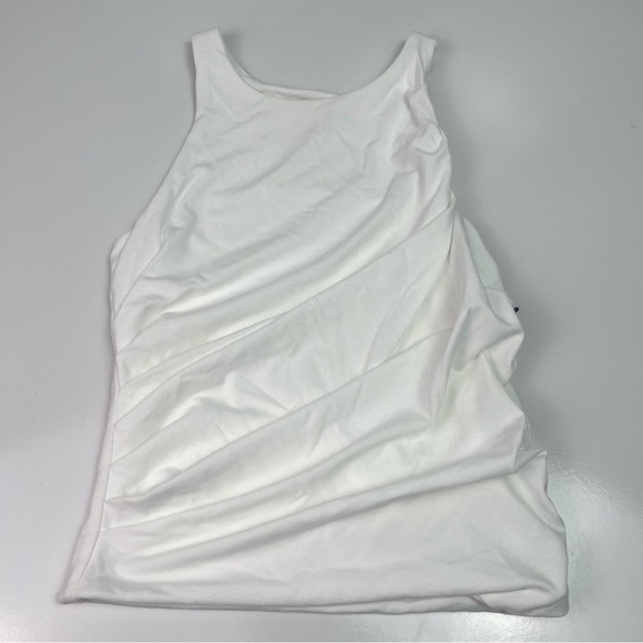 Nordstrom Open Edit Ruched Side White Tank Top sz XS - Picture 1 of 5